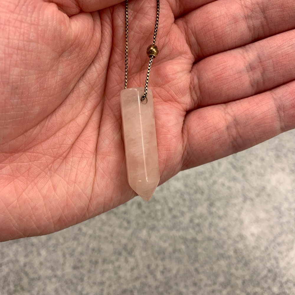 Alex and Ani Rose Quartz Gemstone GOLD Adjustable Necklace 💎